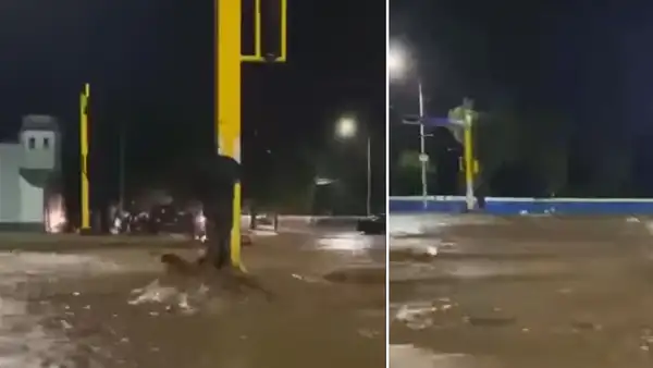 Se aferró a la vida: hombre abraza semáforo para evitar ser arrastrado por huaico en Trujillo