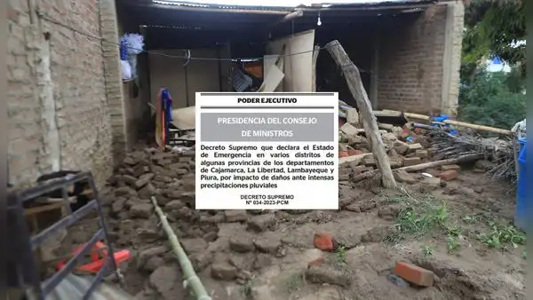 Declaran en estado de emergencia distritos en Cajamarca, La Libertad, Lambayeque y Piura