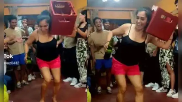 Peruana baila huayno con caja de cerveza al hombro y desata furor con sus pasos