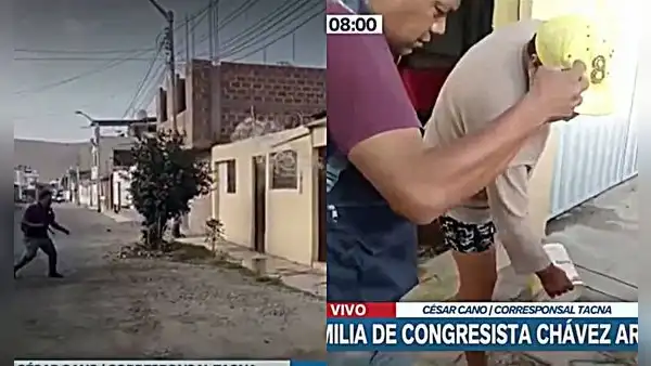 Betssy Chávez: familiares arrojan agua a periodistas que esperaban a congresista en su domicilio de Tacna