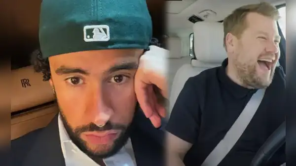 Bad Bunny sorprende a James Corden al cantar temas de Ariana Grande y Harry Styles