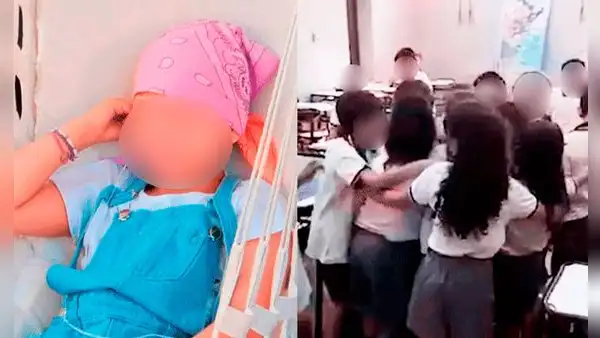 Niña de 8 años es sorprendida por sus amigos del colegio tras curarse del cáncer por varios meses