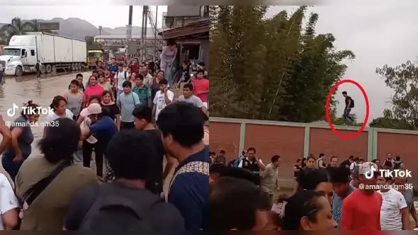 Joven cruza huaico por una pared en medio de discusiones y sorprende a usuarios: "Él busca soluciones"