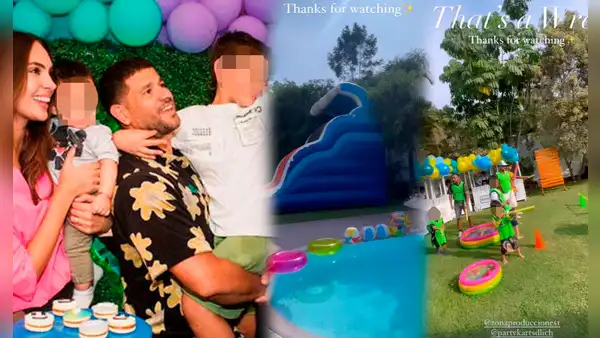 Natalie Vértiz y Yaco Eskenazi: así fue la lujosa fiesta en la piscina que le hicieron a su hijo mayor