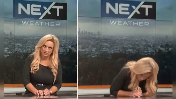 Presentadora del tiempo se desmaya en vivo cuando estaba a punto de iniciar su secuencia