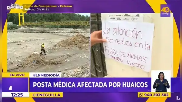 Huaico en Cieneguilla: personal de posta atiende a heridos en plaza de Armas tras quedar sin luz