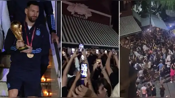 Lionel Messi es aclamado por multitud de hinchas cuando cenaba con su familia