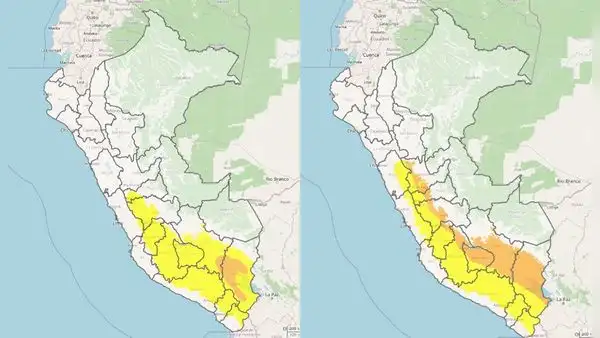 Senamhi advierte lluvias de fuerte intensidad en la sierra central y sur