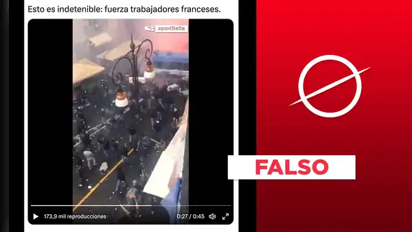 No, este video no corresponde a las protestas por la reforma de pensiones en Francia