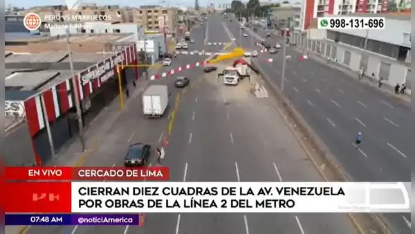 Metro de Lima: cierran 10 cuadras de la avenida Venezuela por más de 3 años
