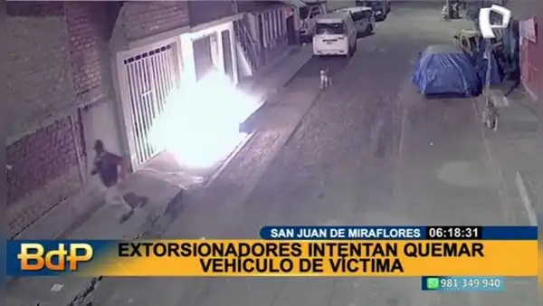 SJM: vecino se niega a pagar cupos y extorsionadores intentan quemar sus vehículos