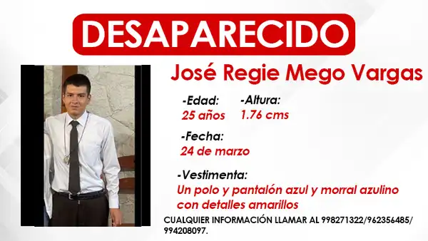 Familiares buscan a joven de 25 años desparecido hace 1 semana en SJM