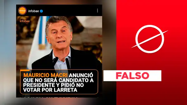 Mauricio Macri: Infobae no reportó que expresidente de Argentina pidió “no votar” por Rodríguez Larreta en elecciones de 2023