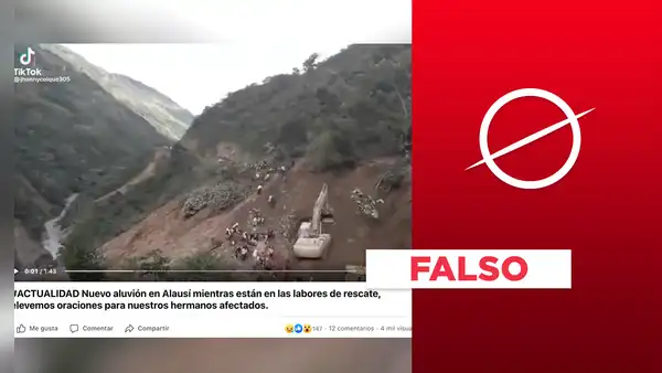 No, este video no fue grabado en Alausí, Ecuador, tras las lluvias torrenciales