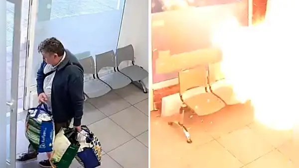Momento en el que un hombre se salva de morir quemado por una explosión letal en una lavandería