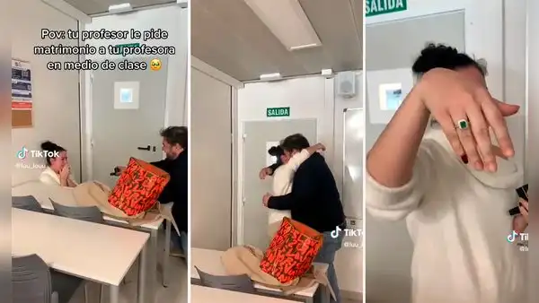 TikTok: profesor le pide matrimonio a maestra ante toda su clase