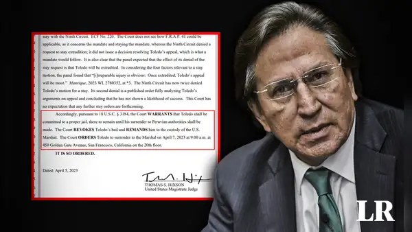 Alejandro Toledo: juez ordena que se entregue el 7 de abril tras revocarse su libertad bajo fianza