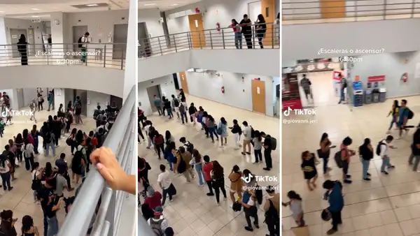 Queda en shock al ver enormes colas en su universidad para tomar el elevador: “Parece Gamarra”
