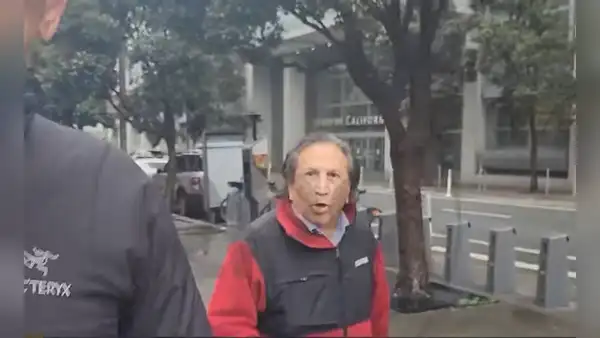 Alejandro Toledo es captado en la Corte de San Francisco tras revocarse la orden de detención en su contra