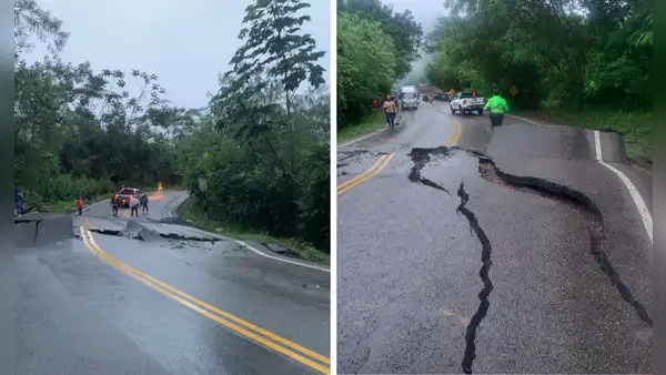 Vía del tramo Tarapoto - Moyobamba colapsó tras intensas lluvias en San Martín