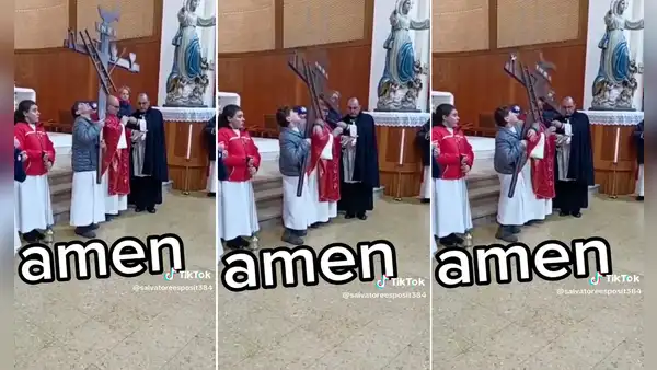 Monaguillo golpea casualmente a un sacerdote con la cruz: “Lo hizo ver a Jesús resucitado”