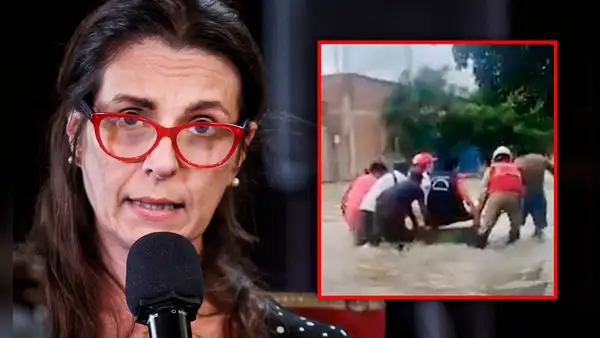 Ministra de Vivienda se disculpa tras cruzar inundación en una tina: "Errores cometemos todos"