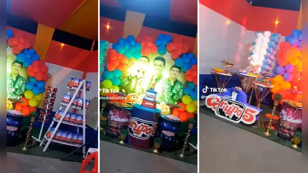 Peruana celebra el cumpleaños de su hijo al ritmo del Grupo 5