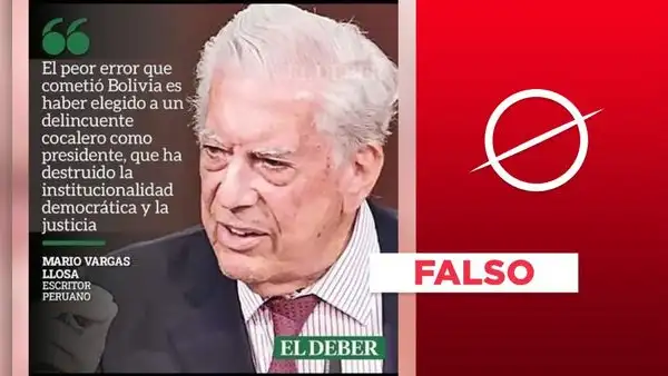 Mario Vargas Llosa: es falsa la gráfica que atribuye al escritor una cita sobre Bolivia