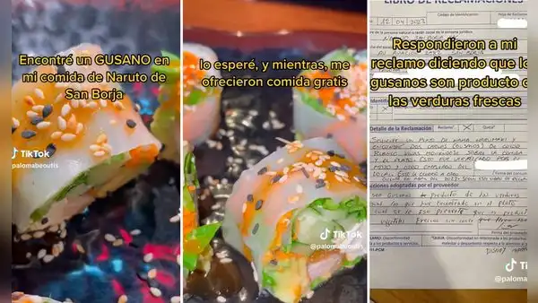 Peruana encuentra gusano en conocido restaurante de comida japonesa: "El ingrediente secreto"