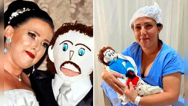 Mujer se casó con muñeco de trapo y anunció su segundo embarazo: "Vamos a tener una niña”