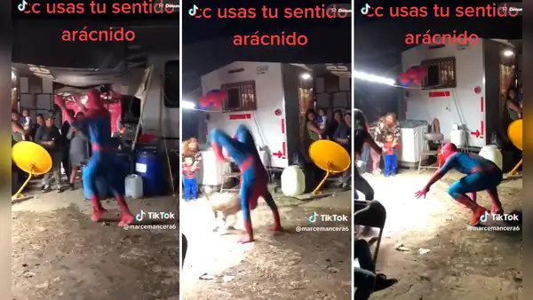 “Usó su sentido arácnido”: hombre disfrazado de Spiderman esquiva a perrito con sorprendente acrobacia