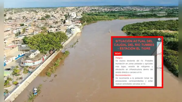 Senamhi advierte que río Tumbes está en el máximo umbral de peligro y registró su mayor caudal del 2023
