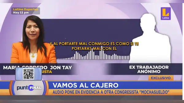"Vamos al cajero": fujimorista María Cordero exigía hasta el 75% del sueldo de su trabajador