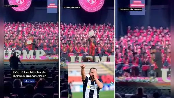 Joven universitario celebra como Hernán Barcos en su graduación: "Buena, bicampeón"
