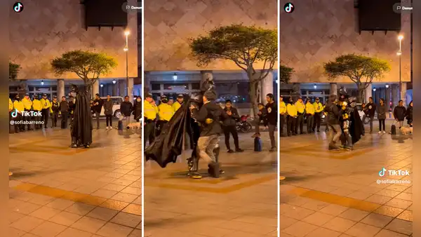 “El caballero de la noche se puso romanticón”: captan a Batman bailando boleros en una plaza