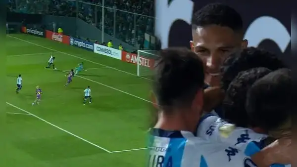 Fernando Gago se rinde ante genial pase de Paolo Guerrero en el segundo gol de Racing