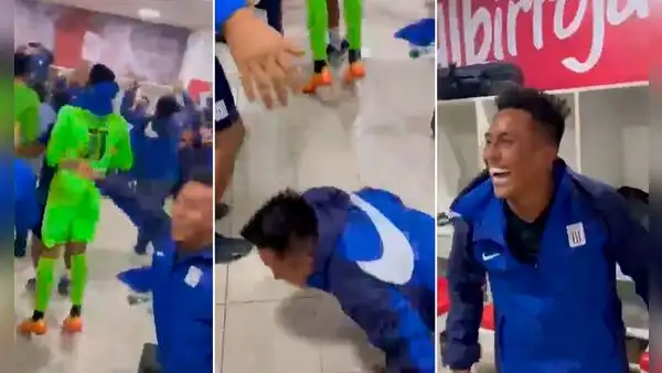 Christian Cueva se resbaló en pleno festejo, disimuló haciendo planchas y desató la risa de todos