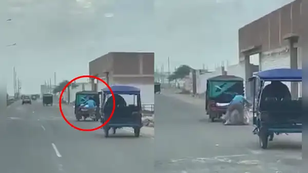 Ladrón sorprende al robar un mototaxi en movimiento en Chiclayo