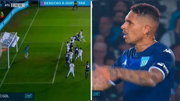 Paolo Guerrero marcó golazo de 'palomita', pero el VAR lo anuló por polémico fuera de juego