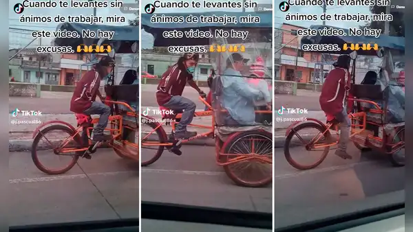 Sin excusas para el trabajo: hombre con discapacidad saca adelante a su familia a bordo de su bicitaxi