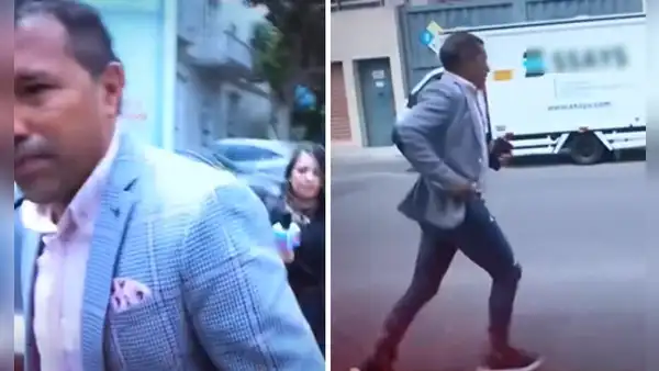 ‘Chorri’ Palacios sale huyendo de establecimiento al ser abordado por reportera de “Amor y Fuego”