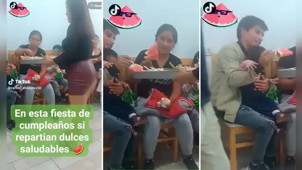 ¿Los dulces quedaron en el pasado? Hacen fiesta y se vuelven viral al repartir fruta en vez de caramelos