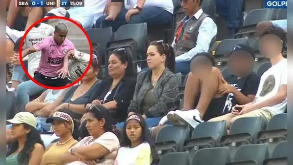 Melissa Klug alentó a Jesús Barco en el Boys vs. Universitario junto a los hijos de Jefferson Farfán