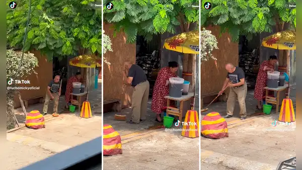 Adultos mayores dan el ejemplo y trabajan vendiendo chicha morada pese a su edad