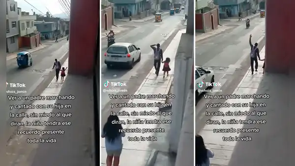 Padre juega con su hija mientras la lleva al colegio: "Es un buen papá"