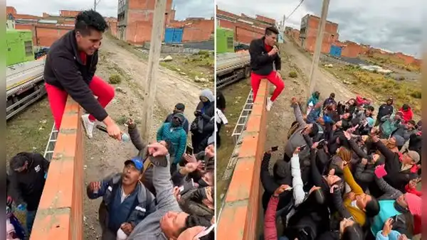 “Gran persona”: vocalista de Los Capos trepó pared para cantar a fans que no pudieron pagar entrada