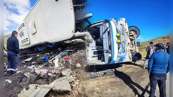 La Libertad: 2 mineros fallecidos y 7 heridos deja volcadura de bus