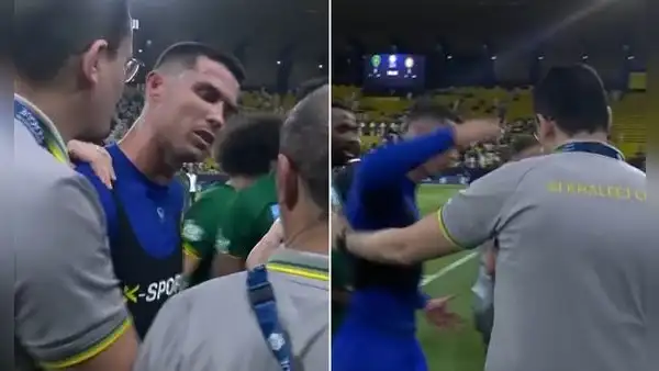 Cristiano Ronaldo y el empujón a auxiliar de Al Khaleej que ha causado revuelo en redes