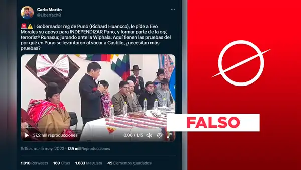 No, gobernador de Puno, Richard Hancco, no le pidió a Evo Morales independizar la región