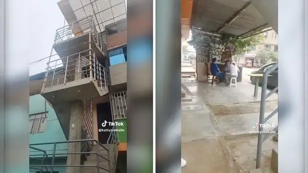 Denuncian que vecino construyó escalera de cemento de 3 pisos en plena berma en VMT